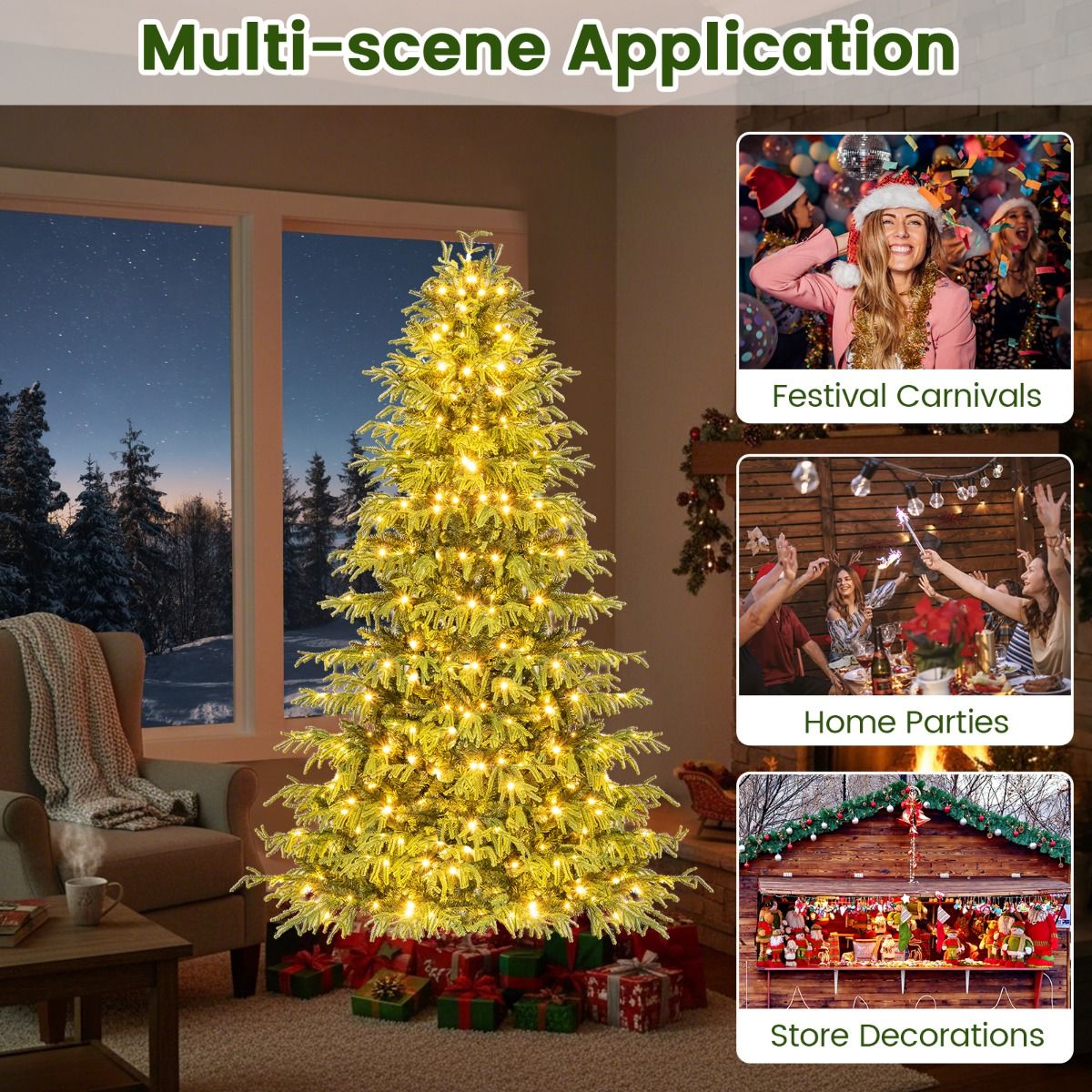 Coast Kunstweihnachtsbaum mit Beleuchtung – 180 cm – warmweiße LED-Lichter – grün