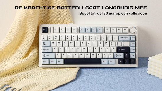 EPOMAKER x AULA F75 – Hellblau – Mechanische kabellose Tastatur – RGB – 75 % – QWERTY – Gaming-Tastatur – Reaper-Switch