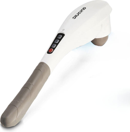 Auronic Massagegerät Nacken- und Rückenmassage Kabellos 5 Aufsätze Weiß/Grau
