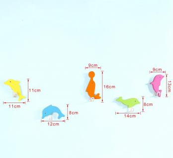 SoBuy FHK04 Wandgarderobe mit Kleiderhaken – Dolphin-Design – 5-teilig