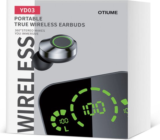 Otiume - Völlig drahtlose Ohrhörer - HiFi-Extra-Bass-Sound - Touch-Bedienung - Drahtlose Ohrhörer - Schweiß- und regenfest - Sport-Ohrhörer - Bluetooth