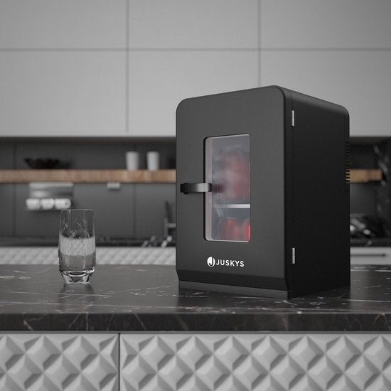 Juskys Mobiler Mini-Kühlschrank 2 in 1 - 15 Liter - Schwarz - Kühl- und Heizfunktion