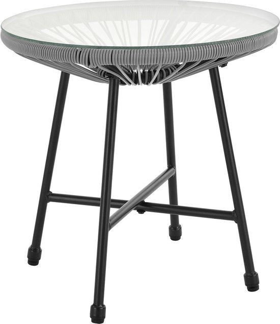 Polyrotan Balkonmöbel / Balkonset Ostana - 3 Stück - Hellgrau