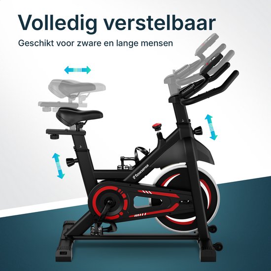 Flowsense Hometrainer Velair One - Fitness Bike - Hometrainer mit magnetischem Widerstand - Hometrainer Spinning Bike - 3KG Schwungrad - inkl. Tablet-Halterung