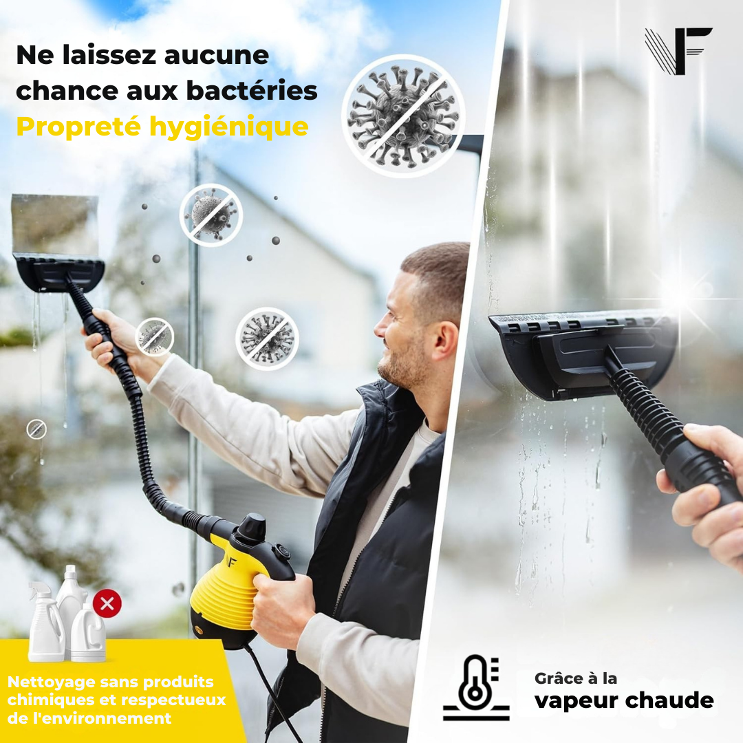 Neighbour's Friend Manueller Dampfreiniger - Mit Dampfregulierung - Inklusive Zubehör - 350ml Tank - Gelb