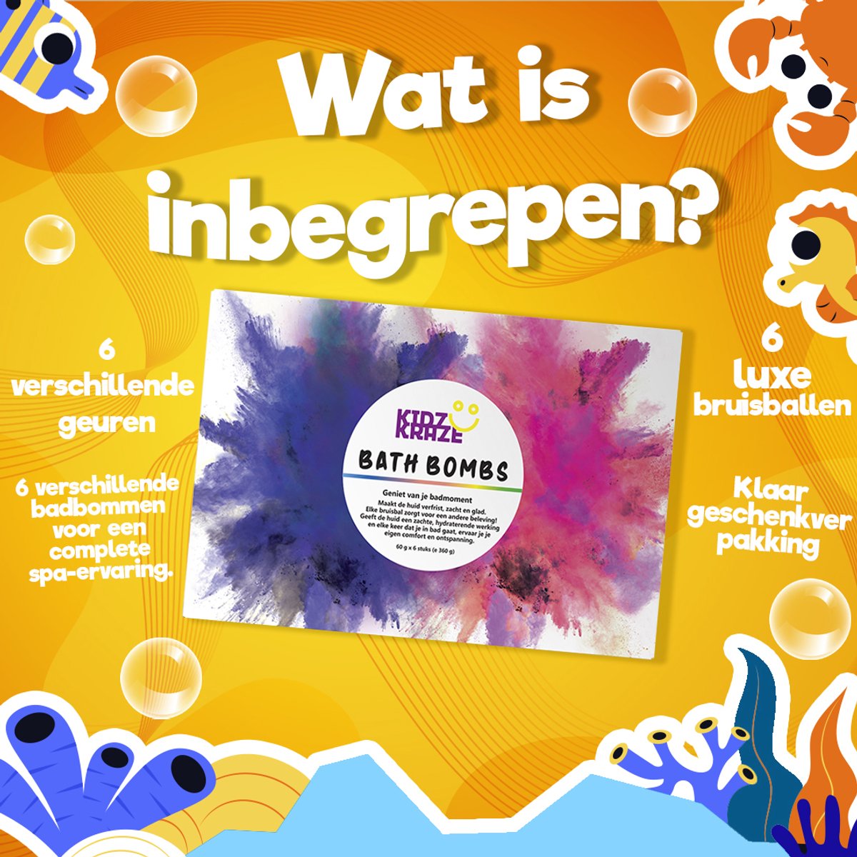 Kidzkraze Sprudelkugeln, 6 Stück – Badebomben für Kinder