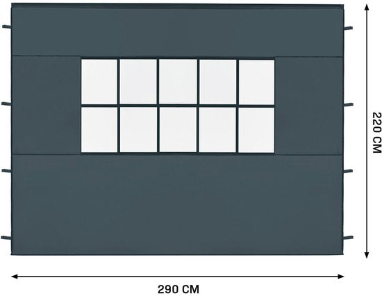 VONROC Seitenwand-Set – 6 x 3 m – 6 Stück – Für 2 x Premium-Partyzelt PT501XX | Grau