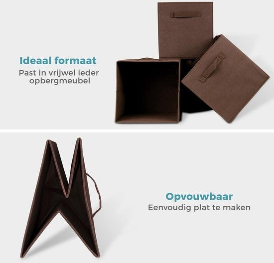 LifeGoods Kleiderschrank-Organisatoren - 6 Stück - 20L - Textil - Braun