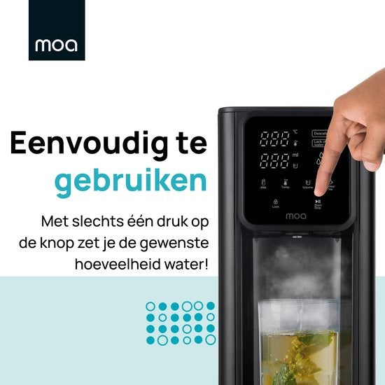 MOA Heißwasserspender - Wasserkocher - Temperatureinstellung - Mengeneinstellung - Digitalanzeige - abnehmbarer Wassertank - 3 Liter - Schwarz- HWD30B