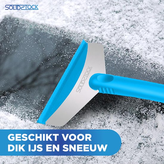 SolidStock Eiskratzer für das Auto – Eiskratzer für das Auto – Extra breit – Scheibenkratzer – Ergonomisches Design – Blau