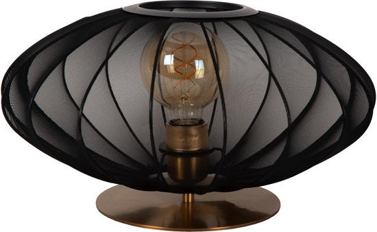 Lucide CORINA – Tischlampe – Ø 40 cm – 1xE27 – Schwarz – Japandi