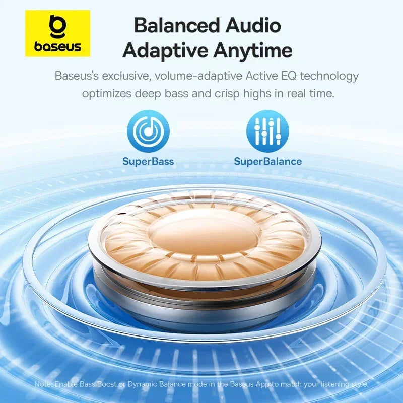 Baseus Bass EP10 Pro TWS-Ohrhörer – 50 dB adaptive ANC – Bluetooth 6.0 – LDAC – IP55 – Schwarz – 55 Stunden