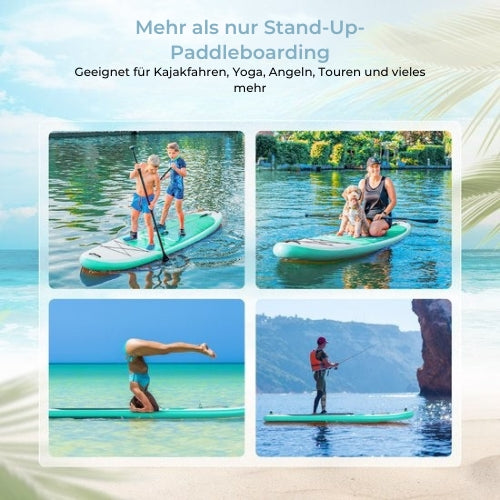 Supper - Sup Board XL - Max. 220KG - Wasserdichte Handytasche - Pumpe - Tragetasche - 335 x 81 cm - Türkis