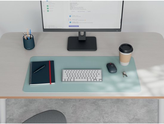 Leitz Große Schreibtischunterlage 80 × 40 cm – rutschfest – Schreibtischmatte – wasserdicht – für Tastatur und Maus – Mint