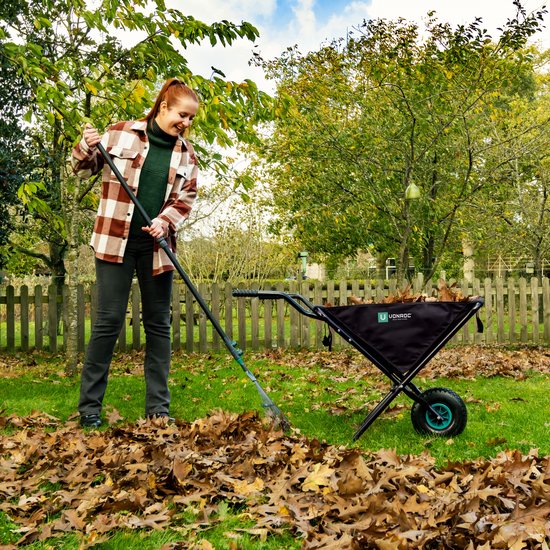 VONROC Klappbare Schubkarre - 50 Liter - 30 kg Ladekapazität - Ideal für die Entsorgung von Gartenabfällen