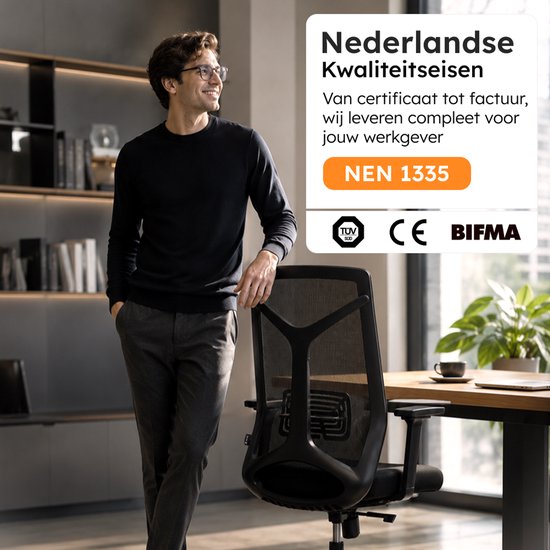 Roveo Ergonomischer Bürostuhl – Office-Gaming-Stuhl – Gaming-Stuhl für Erwachsene – Gaming-Stuhl – Schwarz