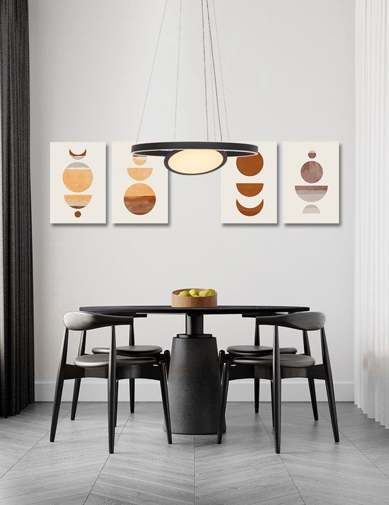 Steinhauer Pendelleuchte Ringlux - schwarz - Metall - 60 cm - eingebautes LED-Modul - 3514ZW
