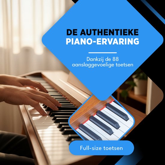 Finesse Digital Piano - 88 gewichtete Tasten - mit Pedalen & Hocker - Keyboard Piano - Electric Piano - Erwachsene & Kinder