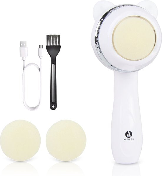 Apeiron Elektrischer Hornhautentferner – Fußfeile – Professioneller Hornhautentferner – Hornhautfeile – Hornhautentferner – USB-aufladbar – Inklusive 3 zusätzlicher Feilscheiben – Weiß – Kostenloses E-Book