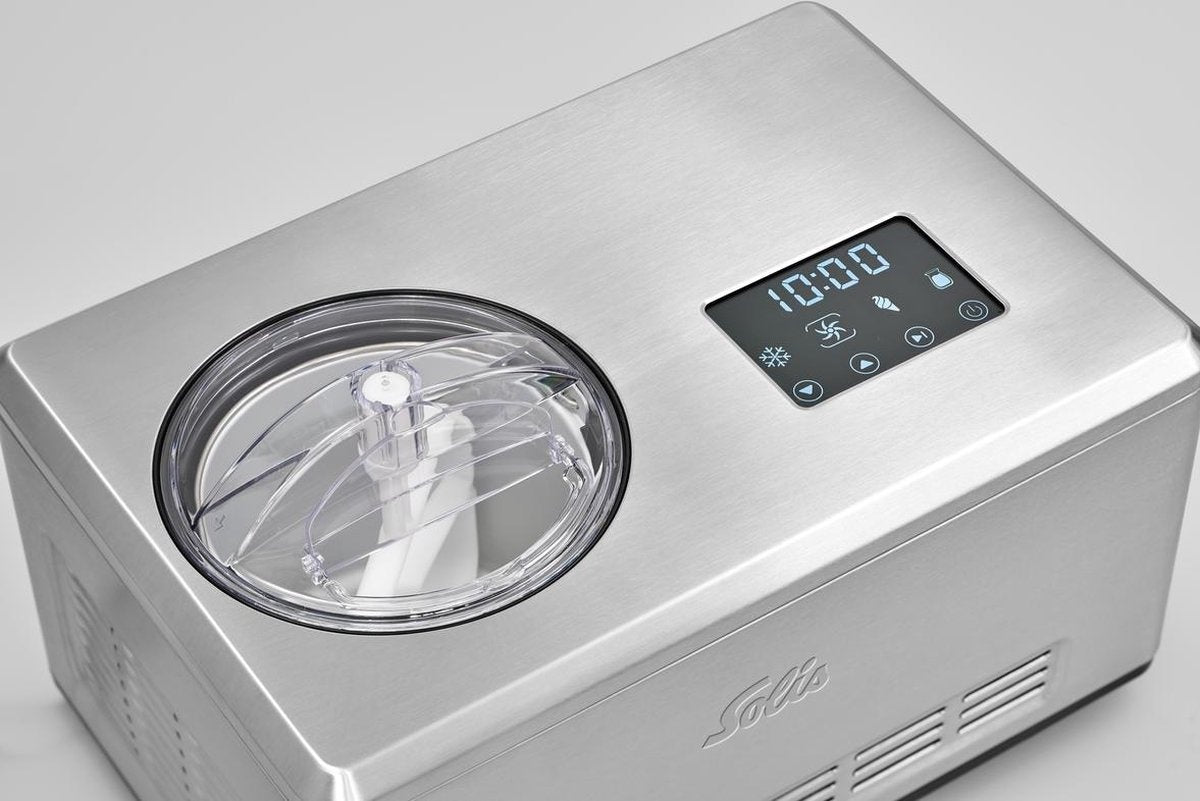 Solis Gelateria Pro Touch Eismaschine - Selbstgefrierend - Für Eis & Joghurt - Edelstahl - Silber