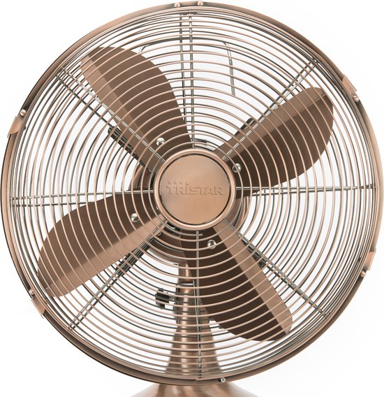 Tristar Retro Tischventilator 30 cm – Kupferoptik – 3 Geschwindigkeitsstufen – Schwenkbar – VE-5970