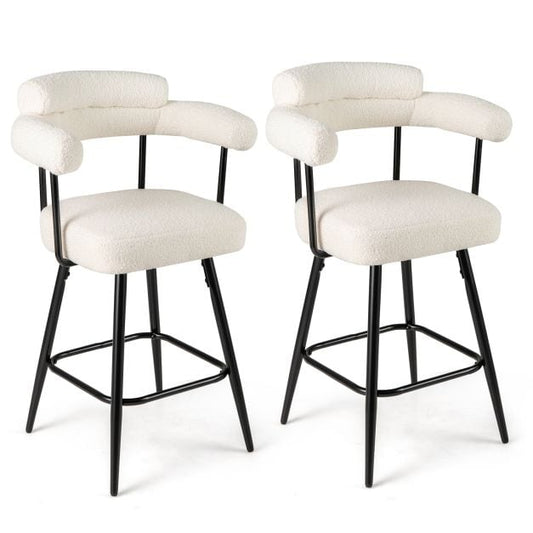 Coast 2er-Set Barhocker – Weiß/Schwarz – um 360° drehbar – Sitzhöhe 69 cm