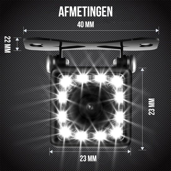 Strex Rückfahrkamera - Universal RCA - 12 LED Nachtsicht - IP68 Wasserdicht - Rückfahrkamera Auto