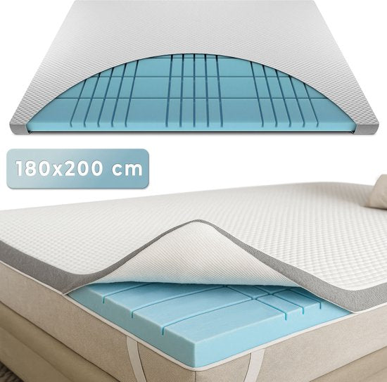CozySense® CubeTech Topper Matratze 180x200 - Top Matratze - Top Cover Matratze - 100+ Comfort Cubes - Ergonomische Unterstützung - CertiPUR® - 7 cm - Waschbarer Bezug