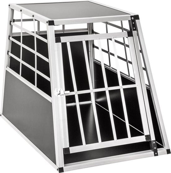 tectake - Hunde Transportbox - Single 54 x 69 x 50cm - Aluminium - Silber/Schwarz