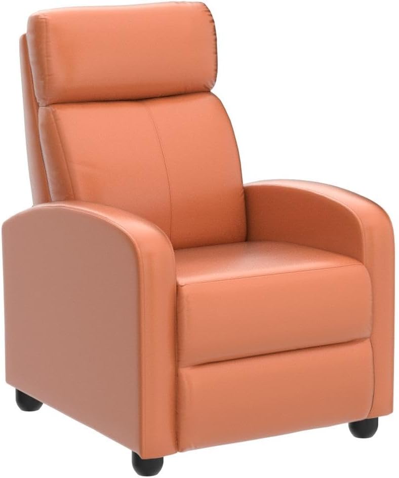 Yaheetech Relaxsessel, 2er-Set – 67,3 x 85,1 x 99,6 cm – verstellbare Fußstütze – Kunstleder – Tan