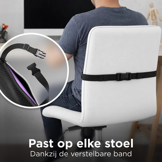 CozySense® Rückenstütze - Ergonomisches Rückenkissen mit Gelstruktur - Unterer Rücken - Druckreduzierende Lendenwirbelstütze für Auto, Büro und Zuhause - Atmungsaktiv, kühlend und rutschhemmend