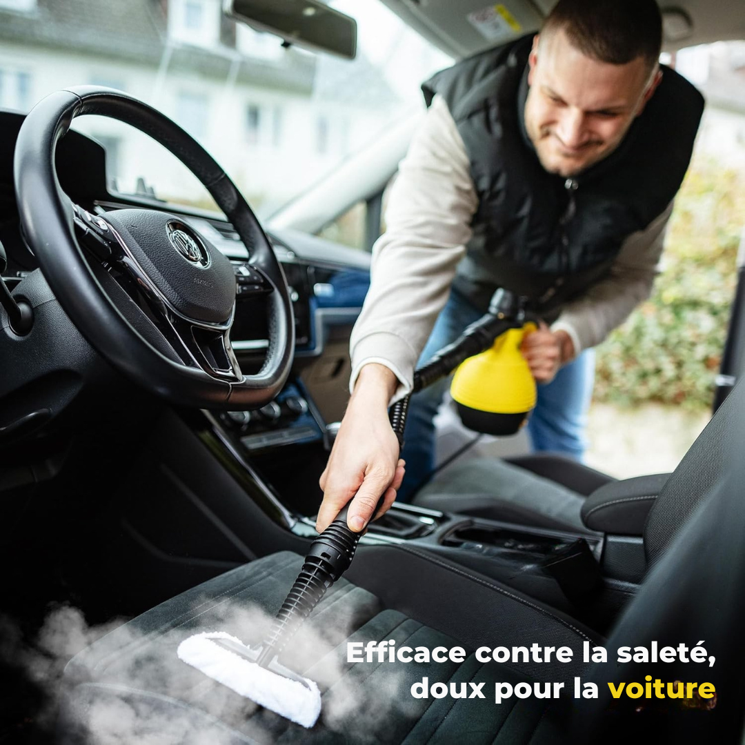 Neighbour's Friend Manueller Dampfreiniger - Mit Dampfregulierung - Inklusive Zubehör - 350ml Tank - Gelb