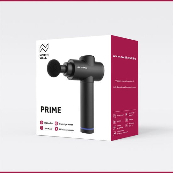 Northwall - Massage Gun - mit Koffer - 6 Aufsätze - leistungsstark & kabellos - Schwarz