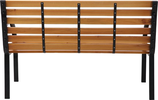 AXI Otis Gartenbank aus Holz mit mattschwarzem Stahlgestell – Zedernholz – 122 x 60 x 83 cm – Zweisitzer-Gartenbank