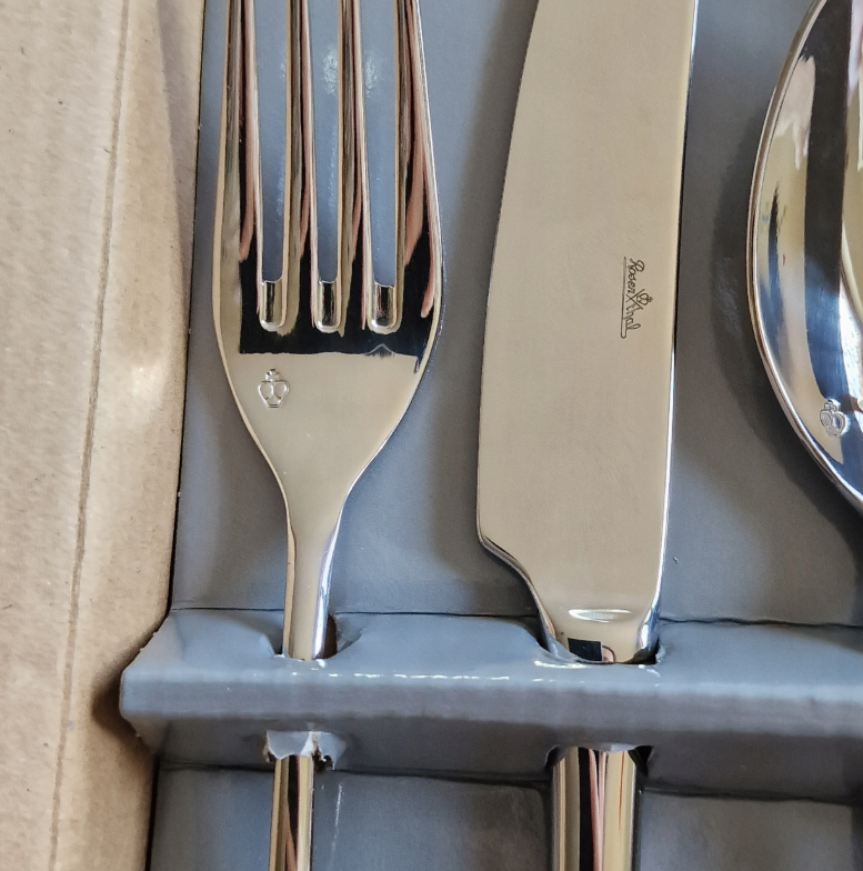 Rosenthal Besteckset 3-teilig (Messer 22 cm, Gabel 20 cm, Löffel 20 cm) - Silbergrau, Edelstahl