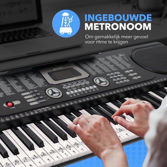 Finesse Keyboard Piano - Ständer & Zubehör - 61 Tasten - Digital Piano - Electric Piano - Kind