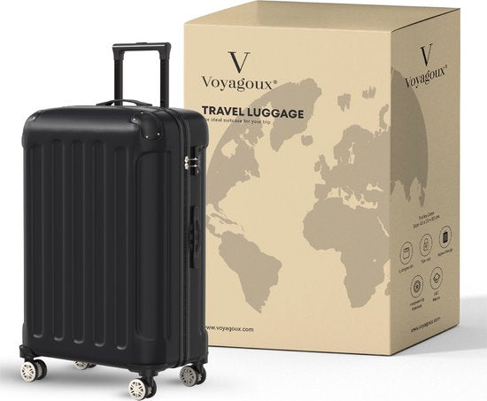 Voyagoux® Kofferset 3 Stück - ABS Kofferset - L / M / S - Koffer - Schwarz