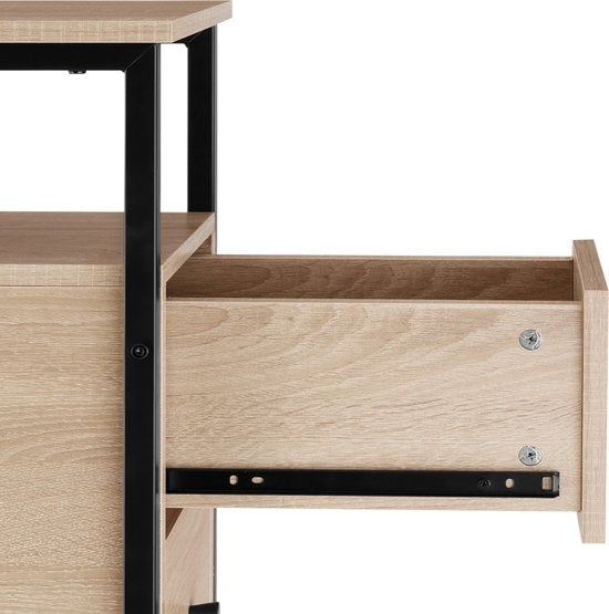 tectake - Nachttisch Beistelltisch Tullamore - 49,5x30x61,5cm - industrial - hellbraun - 404729
