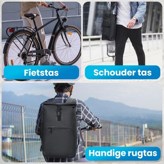 Avalo - Fahrradtasche - Multikuntionstasche - 25L - PVC - Wasserdicht - Schwarz