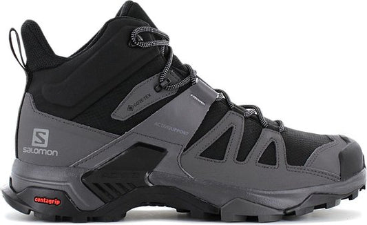 Salomon X ULTRA 4 MID Wide GTX – GORE-TEX – Herren-Wanderschuhe, Outdoor- und Trekkingschuhe, Schwarz 412946 – Größe EU 46 2/3, UK 11,5