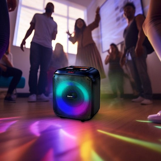 Denver - Bluetooth Lautsprecher Party Box - Disco Lights - Inkl. Fernbedienung - Mikrofonanschluss - BPS250 - Schwarz