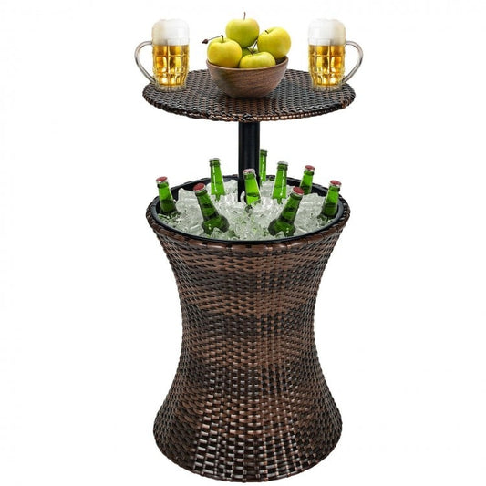 Coast Bartisch mit Kühlbox - höhenverstellbar - 49 x 49 x 82 cm - Braun