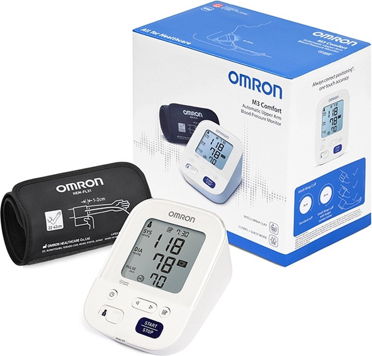 Omron M3 Comfort - Oberarm-Blutdruckmessgerät