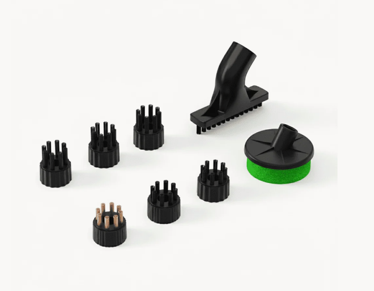 Techweise TS3 Edge Bürstenset – 8-teilig – 5x Nylonbürste – Stahlbürste – Scheuerschwamm – Fugenbürste