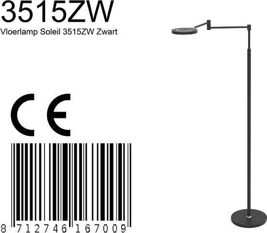 Steinhauer Stehleuchte Soleil - schwarz - Aluminium - 3515ZW
