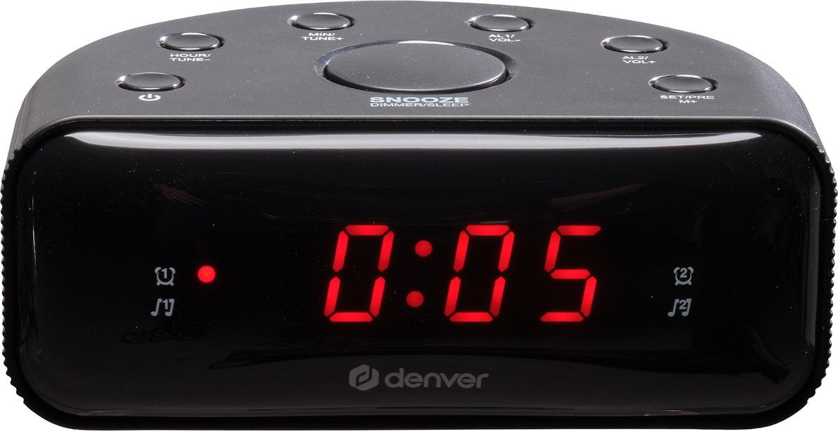 Denver Radiowecker - Schlummer-/Schlaffunktion - Digital- FM-Radio - Schwarz