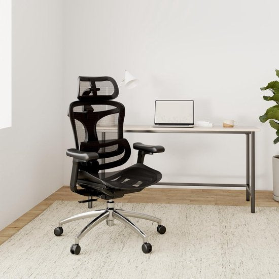 SIHOO Doro C300 Ergonomischer Bürostuhl – 3D-Armlehnen – Selbstanpassende Lendenwirbelstütze – Intelligenter Gewichtsmechanismus – Netz-Rückenlehne – 3 Neigungspositionen – TÜV/SGS-zertifiziert – Bis zu 150 kg – 70 x 69 x 128 cm – Schwarz