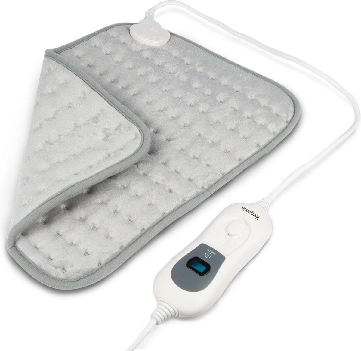 LifeGoods Wärmekissen - Elektrisch - 40x30cm - Nacken und Schultern - Waschbar - Grau
