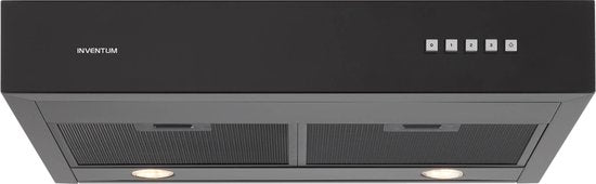 Inventum AKO6015ZWA Unterbau-Dunstabzugshaube 60 cm – Absaugleistung 350 m³/h – Geeignet für große Küchen – 3 Leistungsstufen – LED-Spots – Abluft und Umluft – Schwarz
