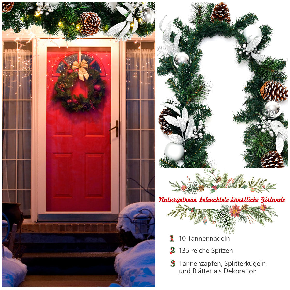 Weihnachtsgirlande Küste 270 cm